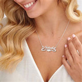 18K Plated Name Necklace Choker Silver Stainless Steel Chain Personalized Collar