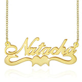 18K Plated Name Necklace Choker Silver Stainless Steel Chain Personalized Collar