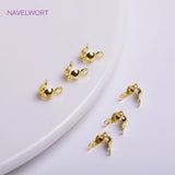 18K Plated Double Cup Bead Tip for DIY Jewelry Making