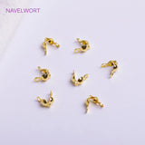 18K Plated Double Cup Bead Tip for DIY Jewelry Making