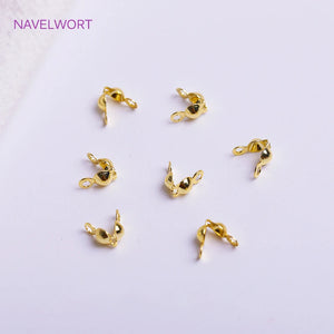 18K Plated Double Cup Bead Tip for DIY Jewelry Making
