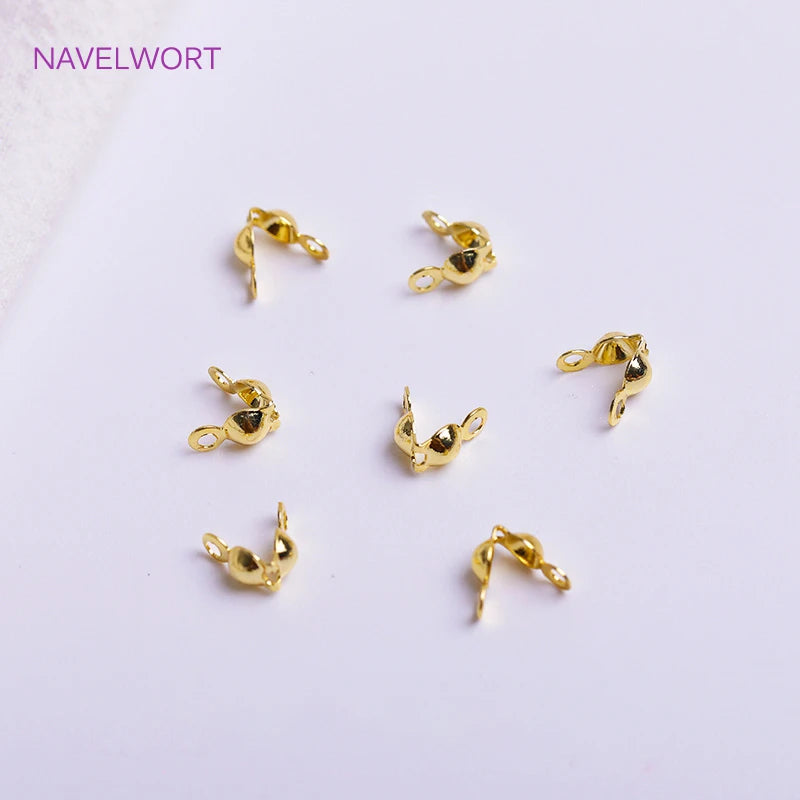 18K Plated Double Cup Bead Tip for DIY Jewelry Making