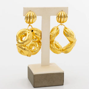 18K Drop Earrings for Women Hoop Earring Dubai Earrings for Party Bridal