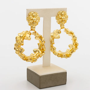 18K Drop Earrings for Women Hoop Earring Dubai Earrings for Party Bridal