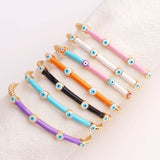 Enamel Evil Eye Bangle Bracelet 18K Plated Boho Lucky Evil Eye Jewelry