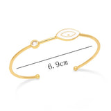 18K Plated Evil Eye Thin Cuff Bracelet for Women Boho Party Jewelry