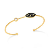 18K Plated Evil Eye Thin Cuff Bracelet for Women Boho Party Jewelry