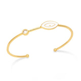 18K Plated Evil Eye Thin Cuff Bracelet for Women Boho Party Jewelry