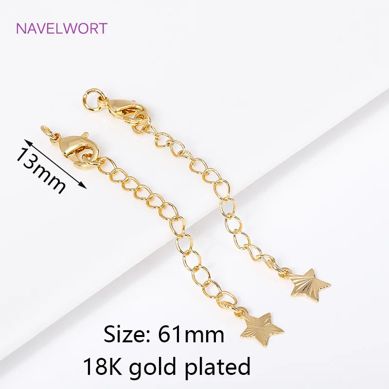 18K Plated Extension Chain With Lobster Clasps End for Jewelry Making