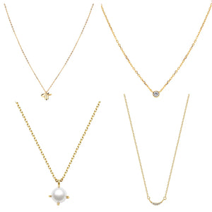 18k Plated Flower Moon Pearl Pendant Necklace for Woman