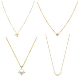 18k Plated Flower Moon Pearl Pendant Necklace for Woman