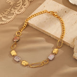 18K Pearl Necklace Chain For Women Wedding Engagement Gift