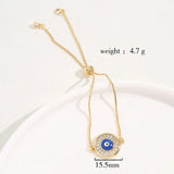 Adjustable Evil Eye Hamsa Bracelet - 18K Plated