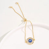Adjustable Evil Eye Hamsa Bracelet - 18K Plated