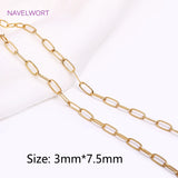 18K Plated Heart Shape Cable Chain DIY Necklace Supplies
