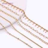 18K Plated Heart Shape Cable Chain DIY Necklace Supplies