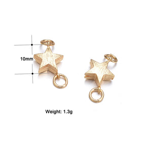 18K Plated Brass Magnet Clasp Heart Star Closure