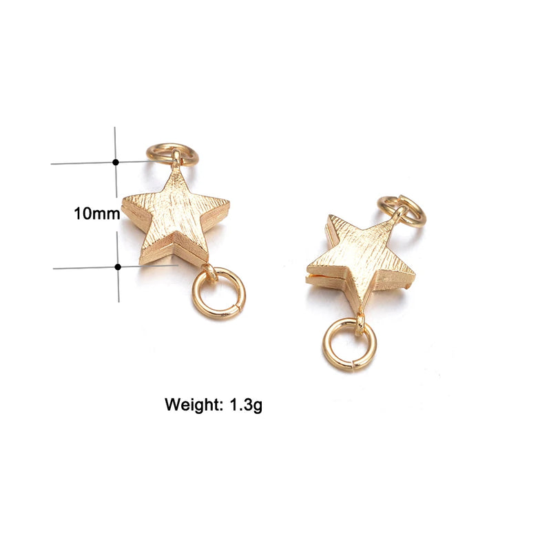 18K Plated Brass Magnet Clasp Heart Star Closure