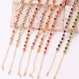 18K Plated Heart Evil Eye Charm Bracelet Women Boho Lucky Copper Chain