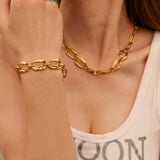 Bohemia Colorful Drip Jewelry Set Stainless Steel 18K Plated