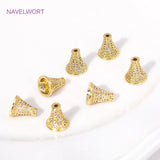 18K Plated Zircon Conical Beads Caps for Jewelry Making