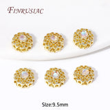 18K Plated Zircon Flower Spacer Beads for DIY Jewelry Supplies