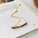 Colorful Zirconia Bracelet 925 Sterling Silver Women's Jewelry