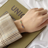 Colorful Zirconia Bracelet 925 Sterling Silver Women's Jewelry