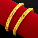 18K Plated Ladies Hollow Flower Bracelet Vintage