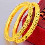 18K Plated Ladies Hollow Flower Bracelet Vintage