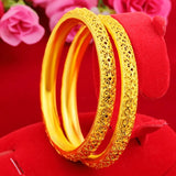 18K Plated Ladies Hollow Flower Bracelet Vintage