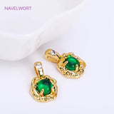 18K Plated Lock/Square Charms Brass CZ Heart Pendants DIY Necklace Making
