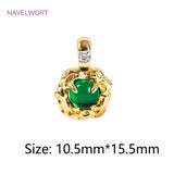 18K Plated Lock/Square Charms Brass CZ Heart Pendants DIY Necklace Making