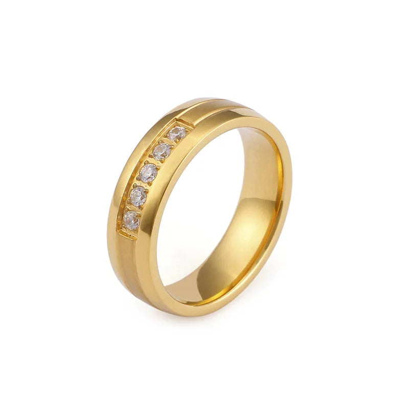 18K Plated Couple Wedding Band Set for Women Men