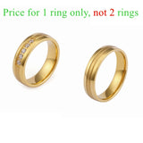 18K Plated Couple Wedding Band Set for Women Men