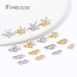 18K Plated Zircon Flower Spacer Bars for Jewelry Making
