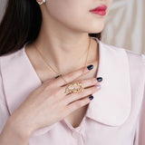 18K Plated Nameplate Necklace For Women,Custom Name Necklace