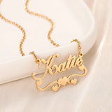 18K Plated Nameplate Necklace For Women,Custom Name Necklace