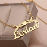 18K Plated Nameplate Necklace For Women,Custom Name Necklace