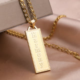 18K Plated Nameplate Necklace For Women,Custom Name Necklace