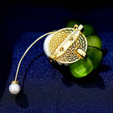 18K Plated Baroque Pearl Vintage Brooch for Dress