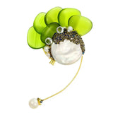 18K Plated Baroque Pearl Vintage Brooch for Dress