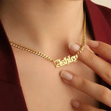 Old English Personalized Gothic Name Necklace Stainless Steel Never Fade