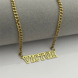 Old English Personalized Gothic Name Necklace Stainless Steel Never Fade