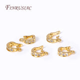 18K Plated Pave Zircon Round Pendant Enhancer Brass Clips Bail Clasp Connectors