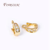 18K Plated Pave Zircon Round Pendant Enhancer Brass Clips Bail Clasp Connectors