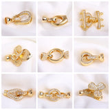 18K Plated Pearl Clasps Fastener DIY Jewelry Accessories Zircon Inlay Connectors