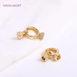 18K Plated Pearl Clasps Fastener DIY Jewelry Accessories Zircon Inlay Connectors