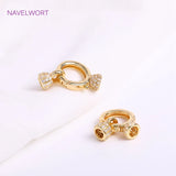 18K Plated Pearl Clasps Fastener DIY Jewelry Accessories Zircon Inlay Connectors