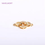 18K Plated Pearl Clasps Fastener DIY Jewelry Accessories Zircon Inlay Connectors